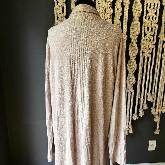 Barefoot Dreams CozyChic Lite Catalina Long Cardigan Beige SZ 2X Lagenlook Cozy - Picture 7 of 10